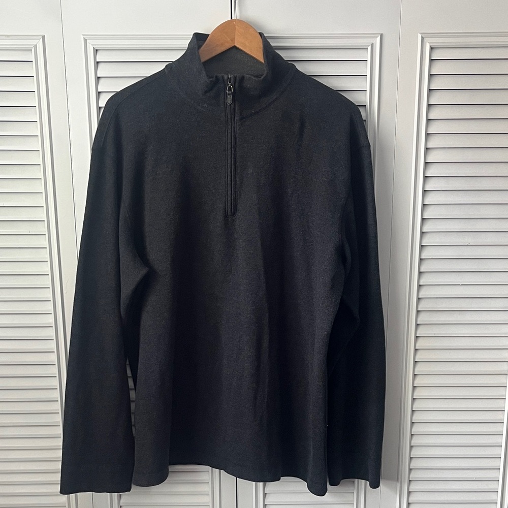 Johnston & Murphy Black Quarter-Zip Men's Sweater